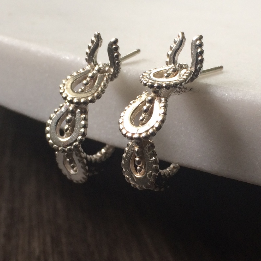 Sterling Silver Horseshoe Earrings
